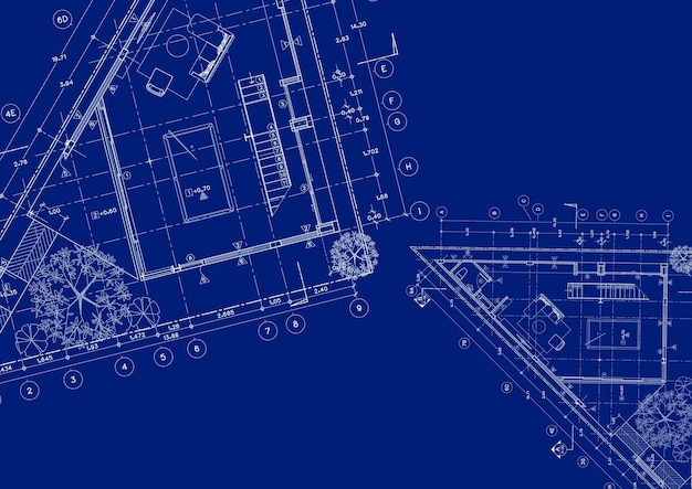 Photo floor plan designed building on the drawing