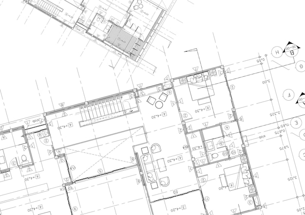 Floor plan designed building on the drawing