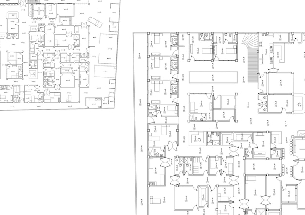 Floor plan designed building on the drawing