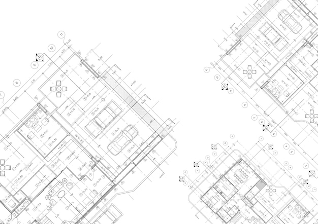 Поэтажный план проектируемого здания по чертежу