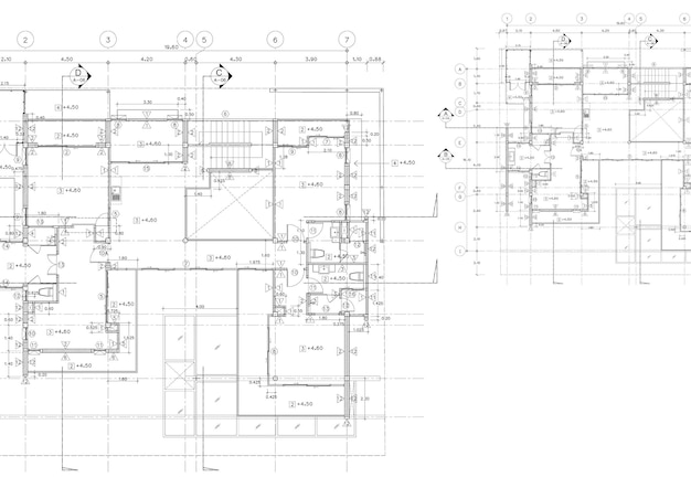 平面図は、図面上に建物を設計しました