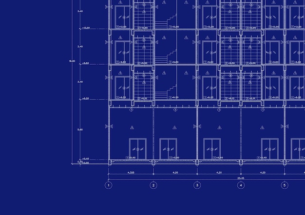 Photo floor plan designed building on the drawing