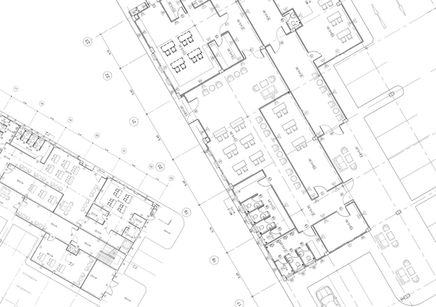 Pianta progettata edificio sul disegno