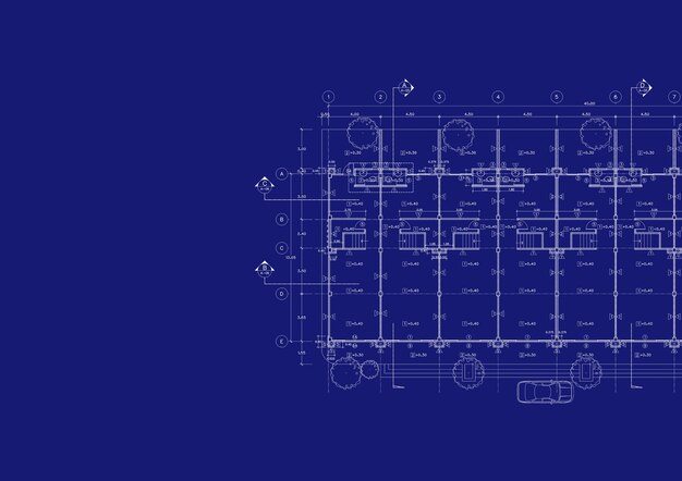 平面図は、図面上に建物を設計しました