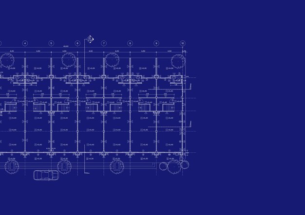 Photo floor plan designed building on the drawing