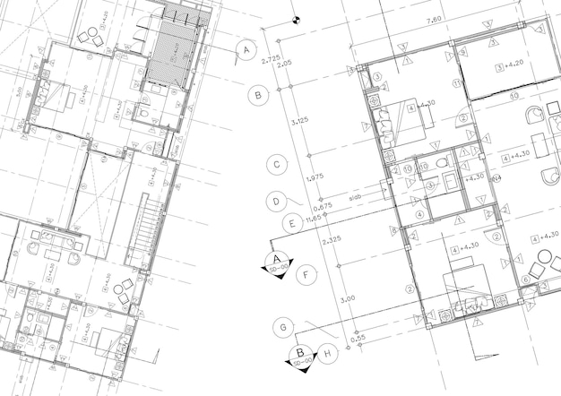 平面図は、図面上に建物を設計しました