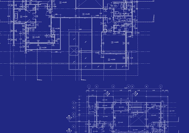 Photo floor plan designed building on the drawing