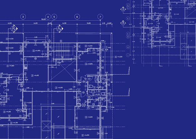 Foto pianta progettata edificio sul disegno