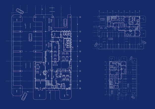 平面図は、図面上に建物を設計しました