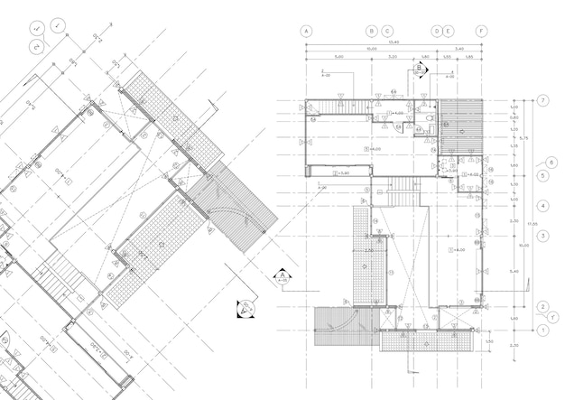 平面図は、図面上に建物を設計しました