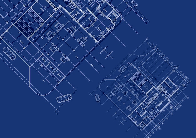 Foto pianta progettata edificio sul disegno