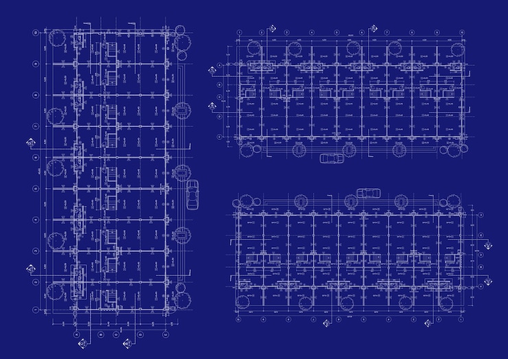 Photo floor plan designed building on the drawing