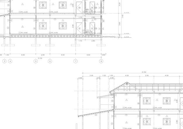 平面図は、図面上に建物を設計しました