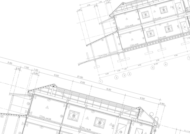 平面図は、図面上に建物を設計しました