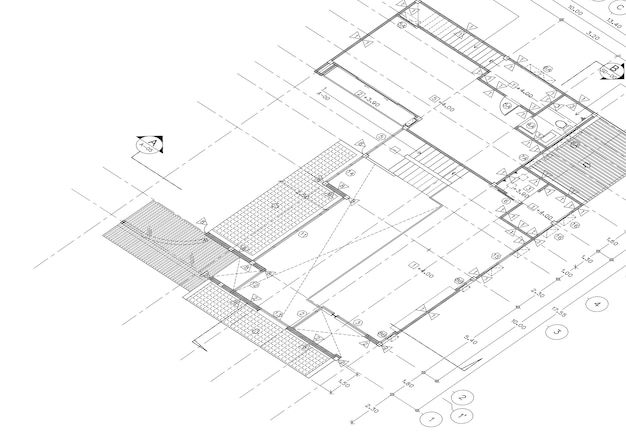 平面図は、図面上に建物を設計しました