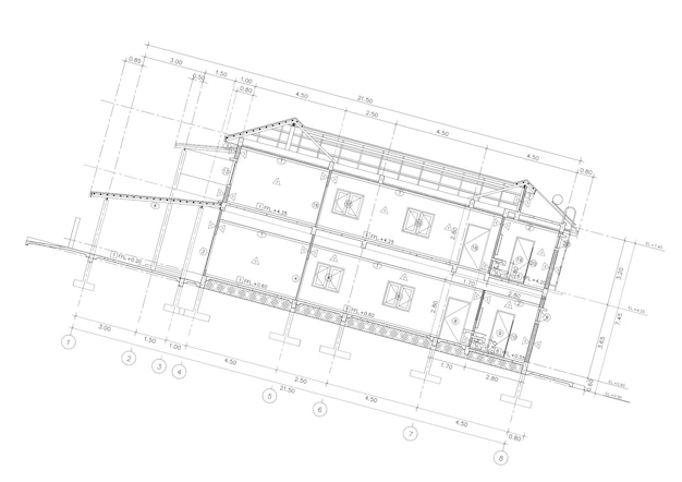 平面図は、図面上に建物を設計しました