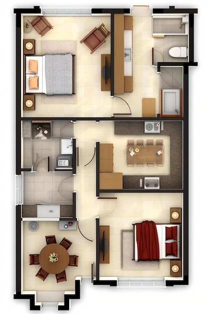 Photo floor plan for two apartment apartments