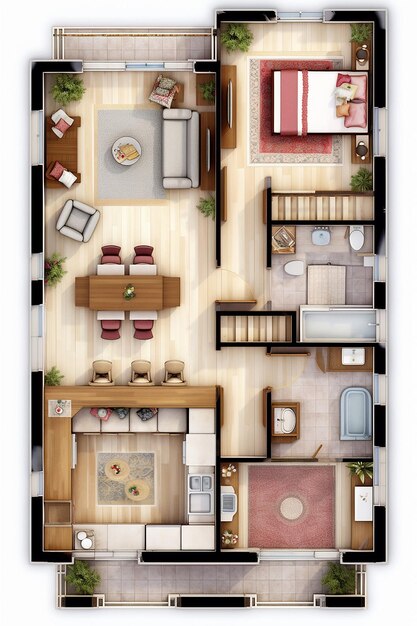 floor plan for two apartment apartments