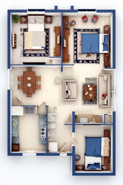 Photo floor plan for two apartment apartments