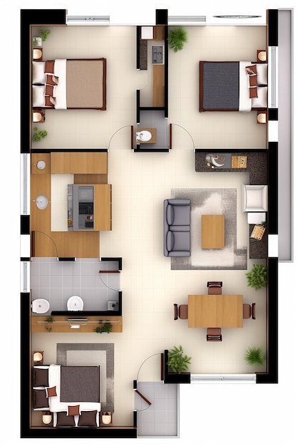 floor plan for two apartment apartments