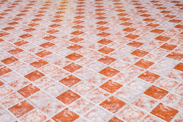 Floor table orange ceramic tiled flat