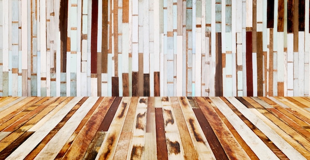 Floor and wall wood plank background