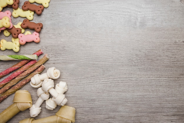 Floor with dog snacks