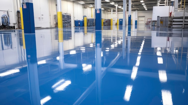 Photo floor with selfleveling epoxy resin in industrial