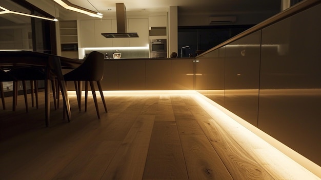 Flooring indirect lighting warm light Generative Ai
