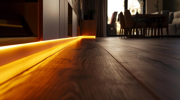 Flooring indirect lighting warm light Generative Ai