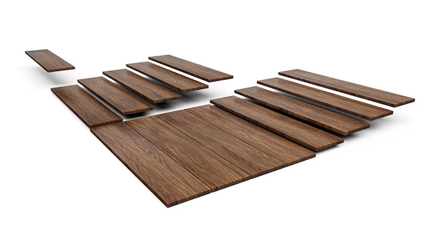 Flooring Installation Set of pieces of different floor coating Parquet laminate wooden plank tiles