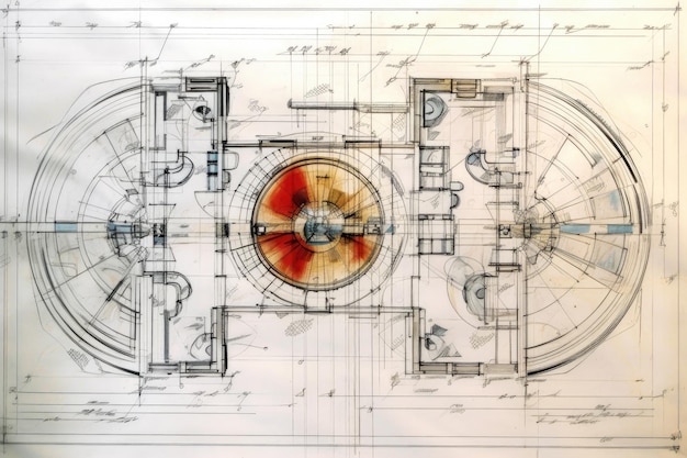 Floorplan of a new kitchen drawn by an architect