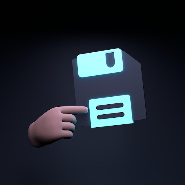 Floppy disk 3d render illustration