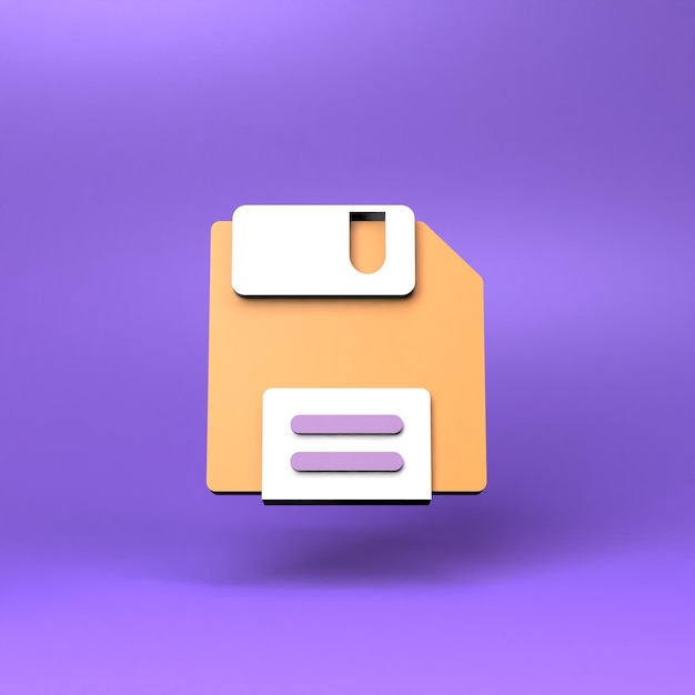 Foto illustrazione di rendering 3d del floppy disk