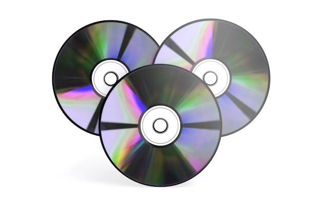 フロッピーディスクとCD3Dは白い背景でレンダリングします