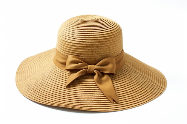 Photo a floppy straw hat with a bow