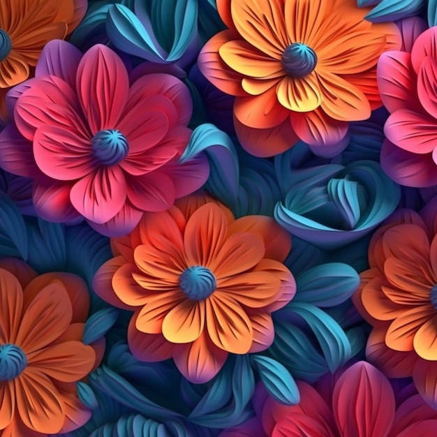 Floral 3D Effect Background Graphic