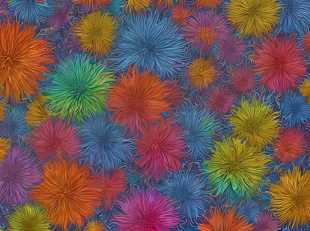 Floral 3D pattern with textured shadows