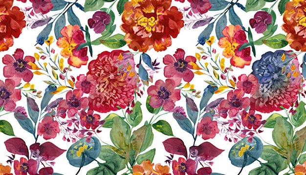 Floral aquarel naadloze patroon