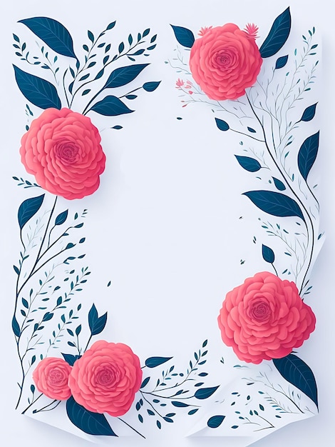 Floral art templates For wedding invitation birthday and Mothers Day generative AI