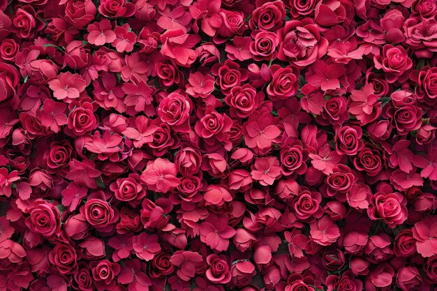 Цветочный фон из розовых дамасковых роз Плоский вид сверху