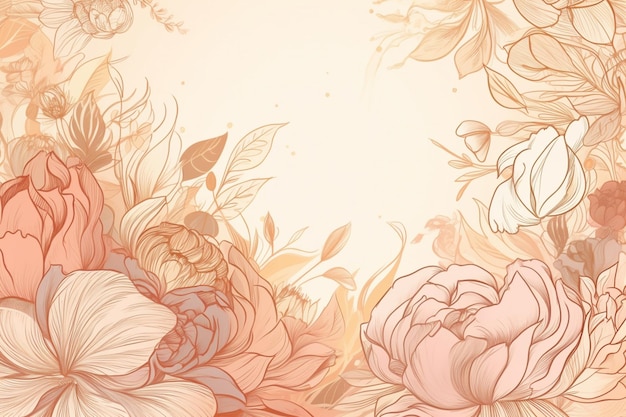 A floral background with a floral border.