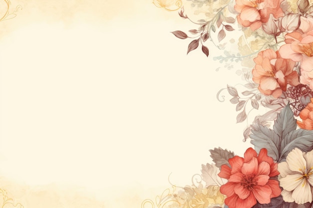 a floral background with flowers and leaves.