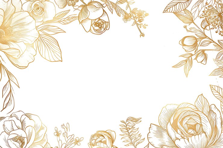 Photo a floral background with gold flowers and leaves