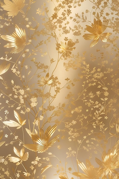 floral background with golden flowers