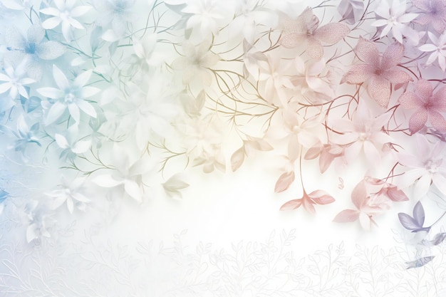 Photo floral background with hydrangeas and snowflakes