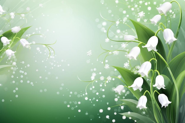 Photo a floral background with lilies of the valley