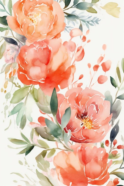 A floral background with a pink flower