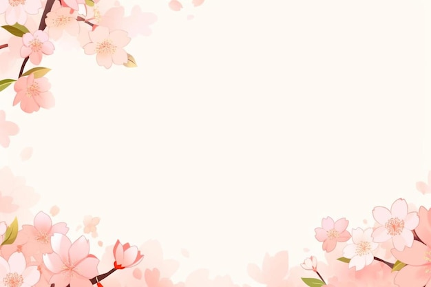 ピンクの花と葉の花の背景
