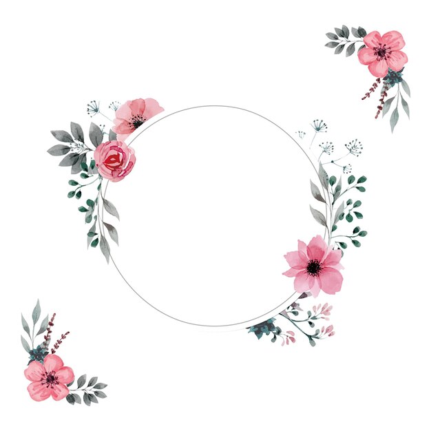 A floral background with a pink and green flowers